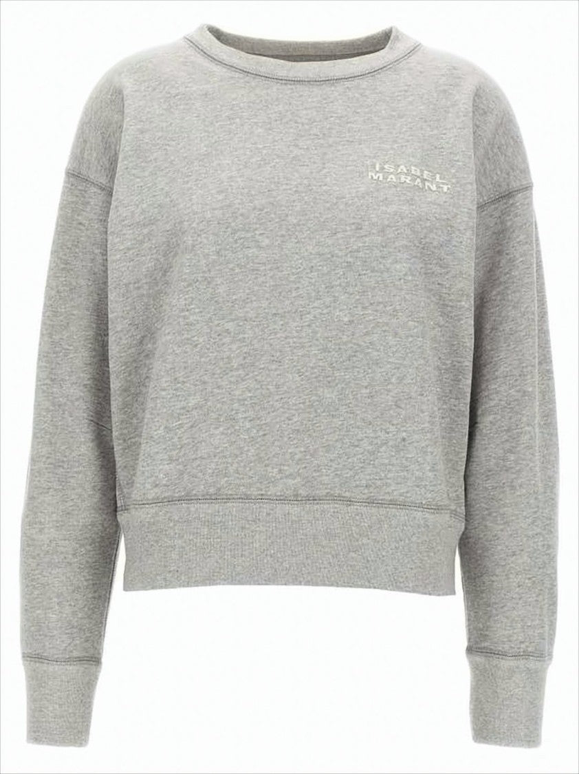 Cropped Long-Sleeve Sweatshirt with Ribbed Cuffs