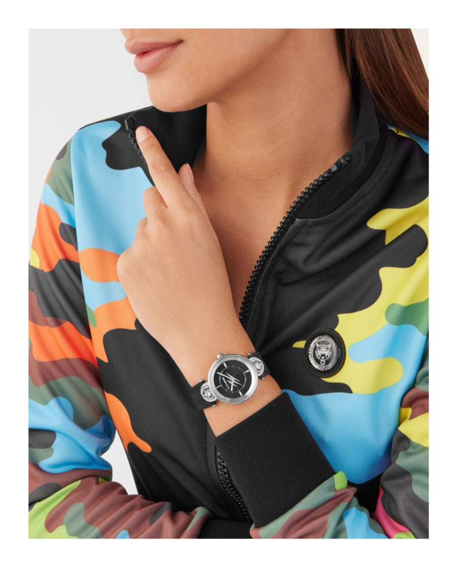 Two-Hand Quartz Movement Watch With Textured Silicone Strap