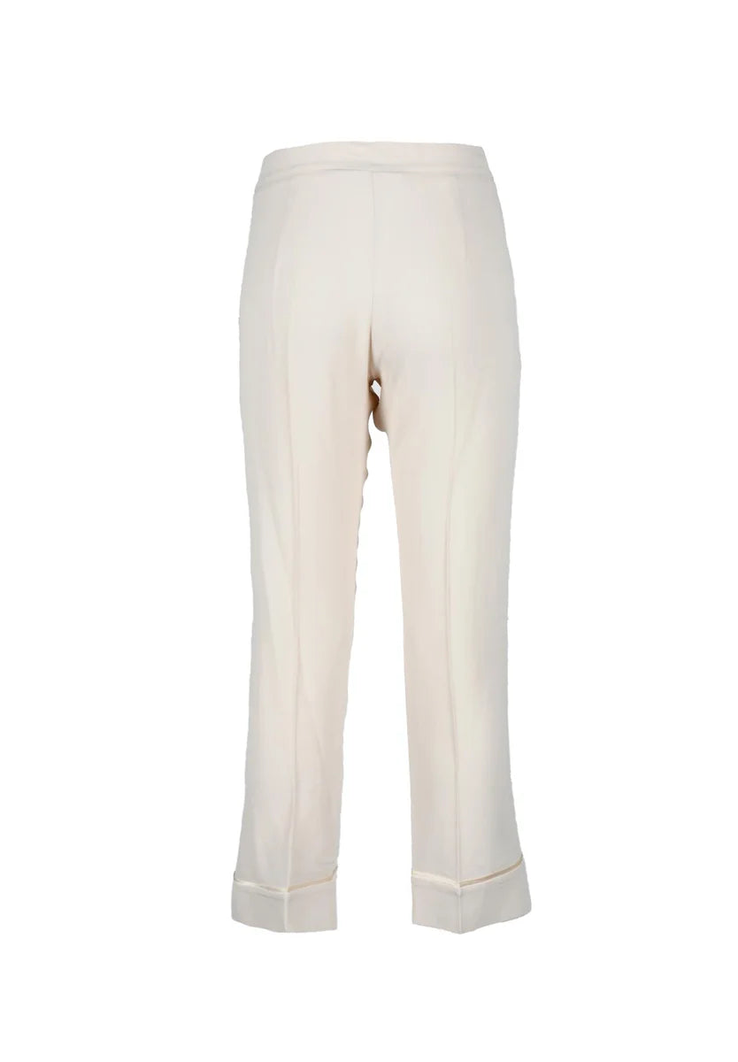 Silk Acetate Trousers - White