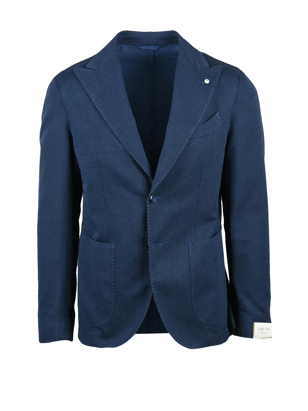 Blue Cotton Linen Mohair Rounded Jacket