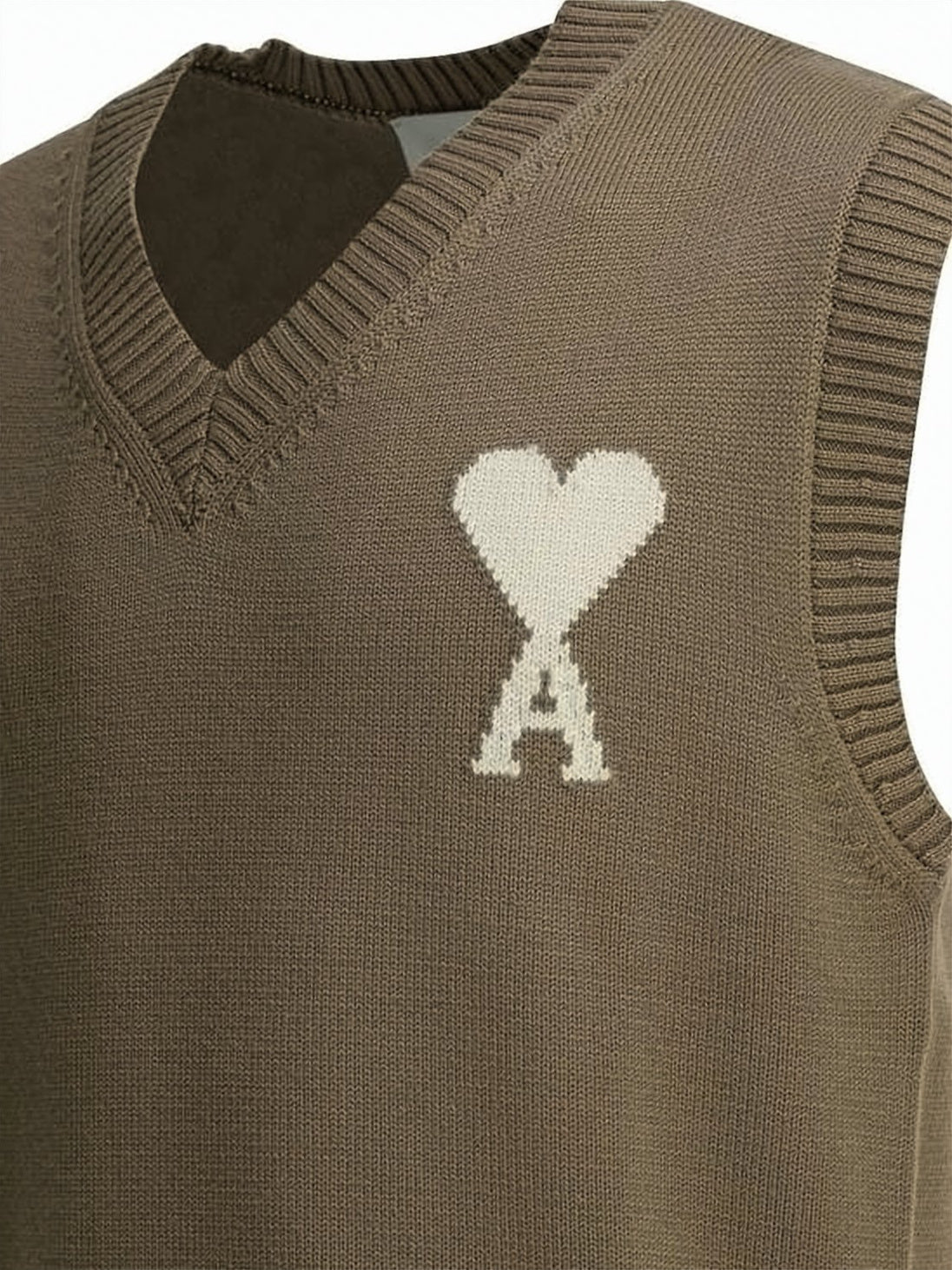 Knitted Sleeveless Vest with V-Neckline