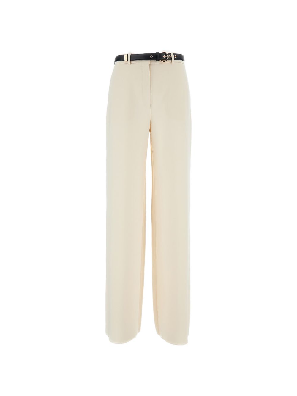 Wide-Leg Trousers with Detachable Faux Leather Belt