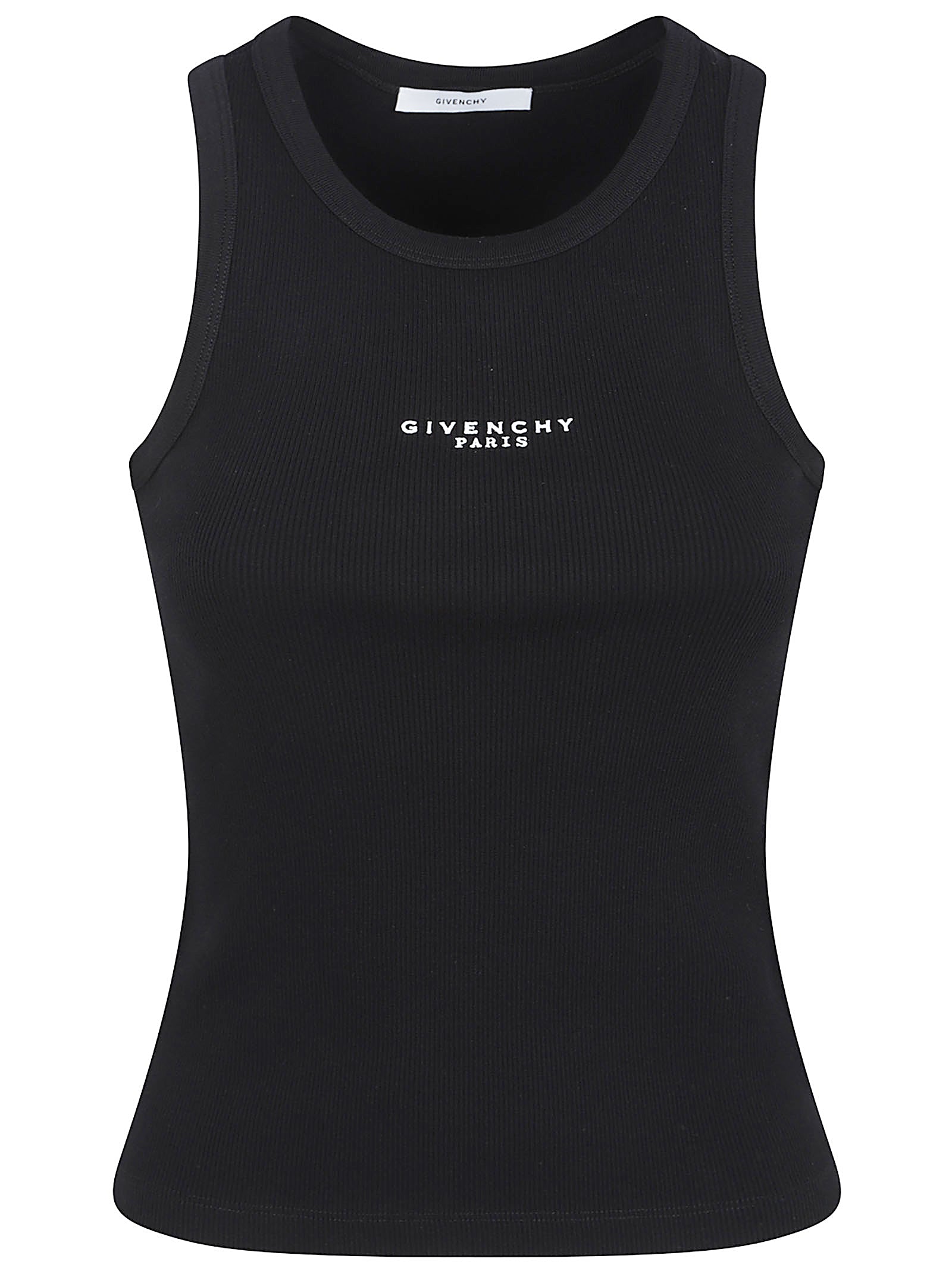Fitted Black Ribbed Tank