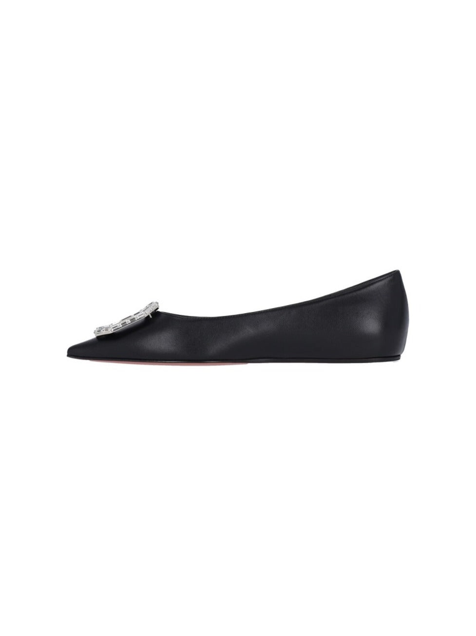 Camelia Ballerinas In Black Hammered Leather