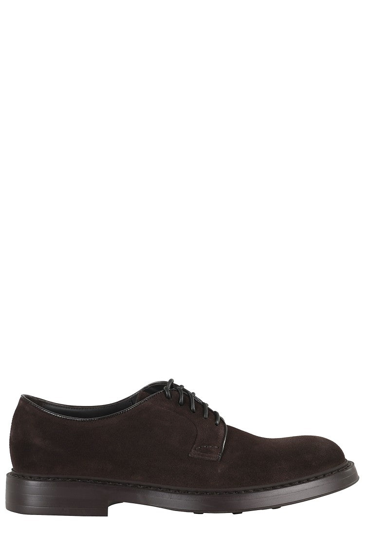 Mink Suede Derby Lace-Up Shoes