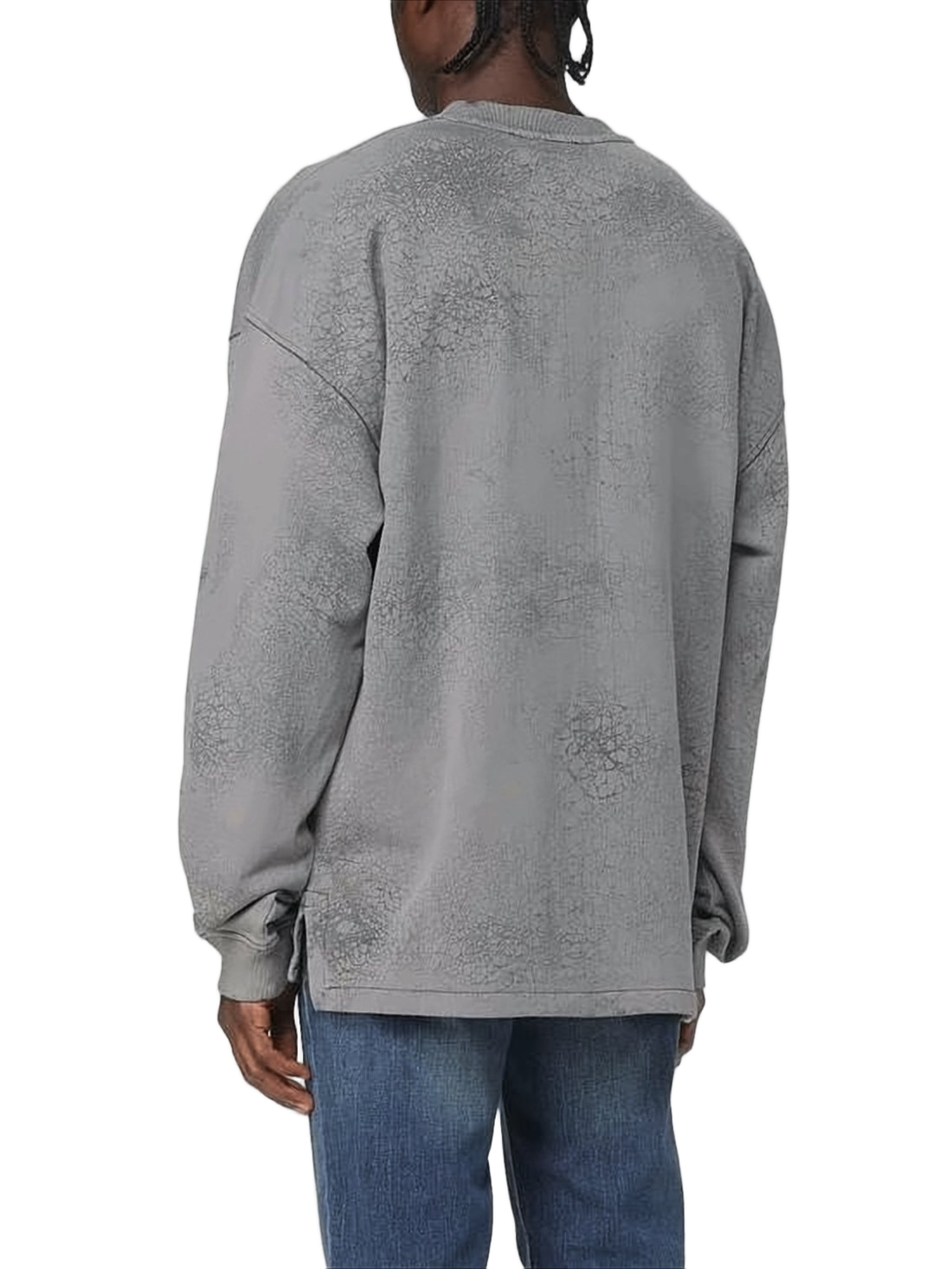 Grey Long-Sleeve Shirt with Textured Pattern