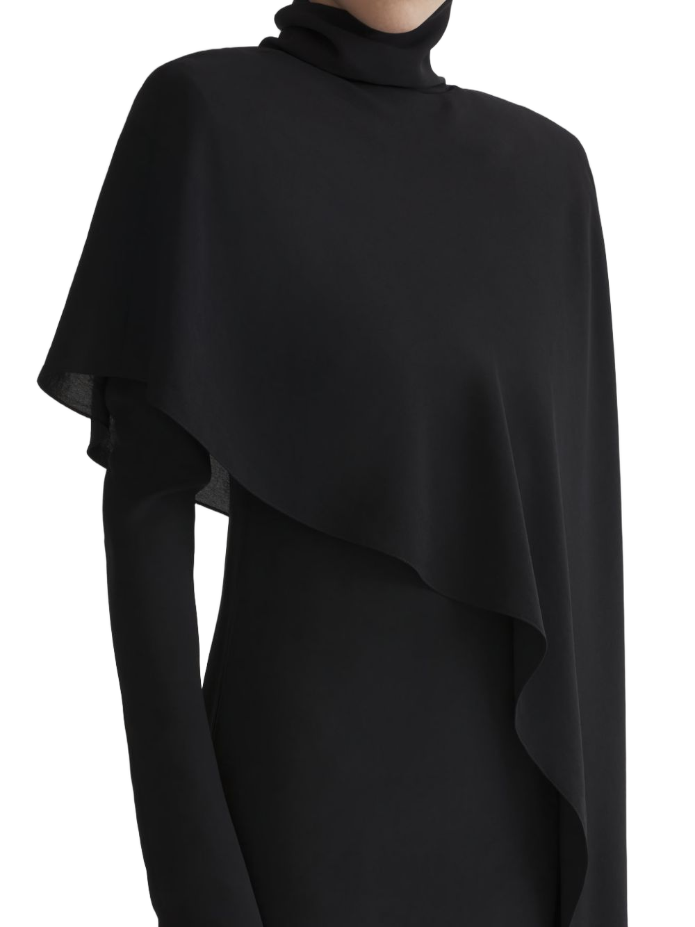 Asymmetric Overlay Midi Dress With Thigh Slit