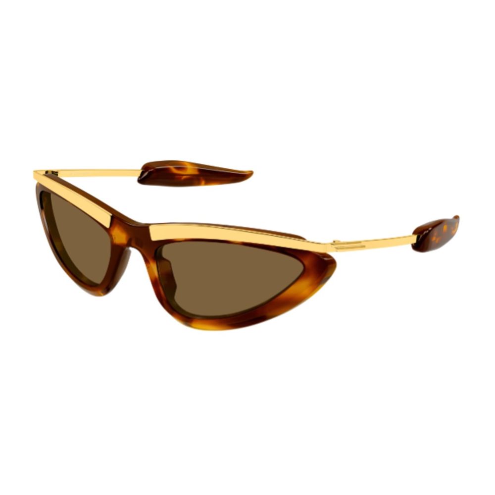 Cat-Eye Frame Sunglasses In Havana Acetate With Gold Accents