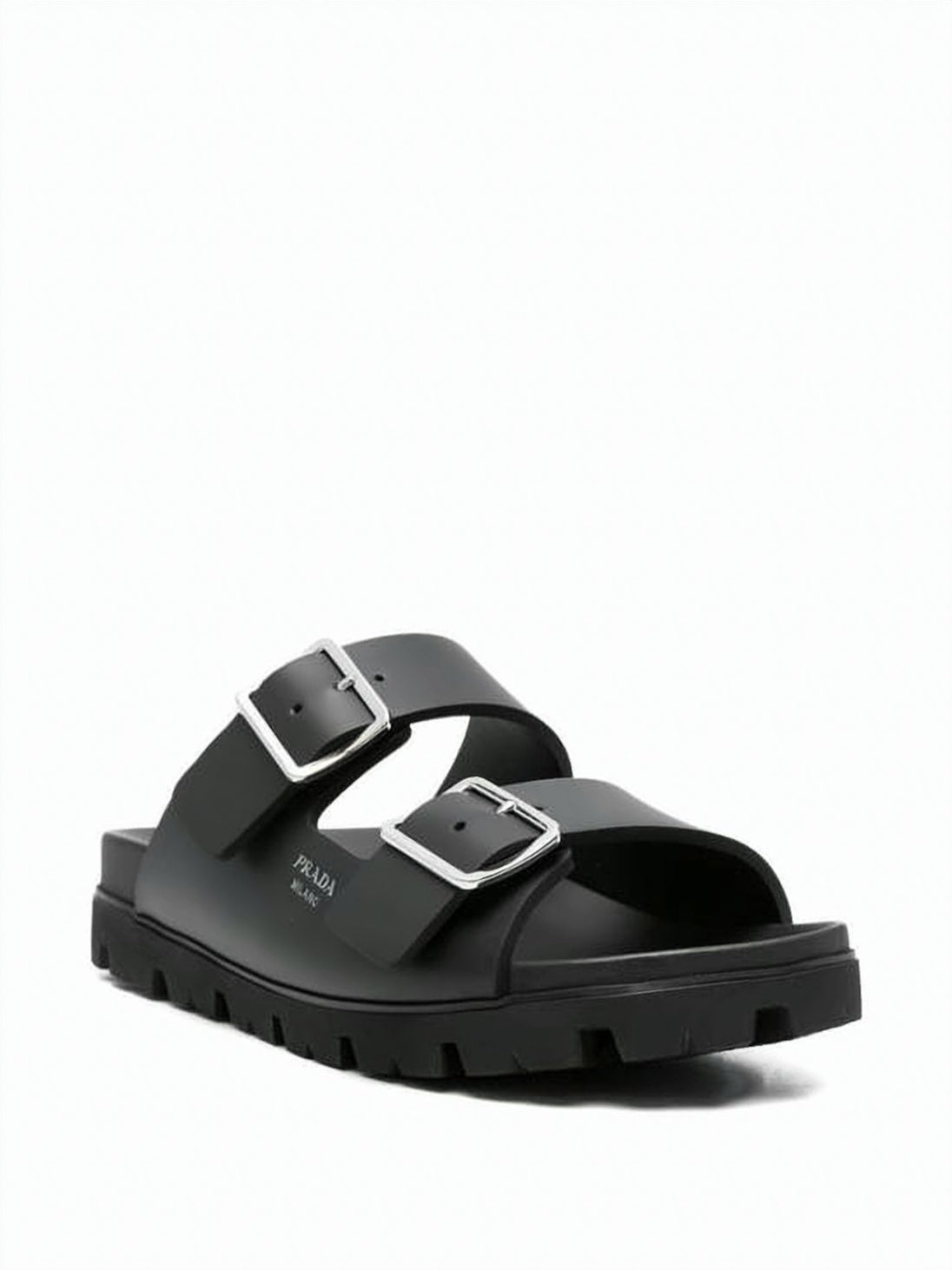 Black Rubber Slide Sandals