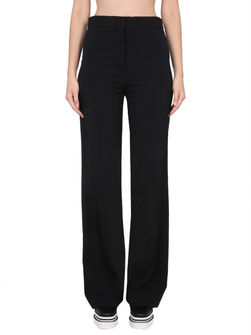 Wide-Legged Tailored Pants With Zipper And Hook Closure