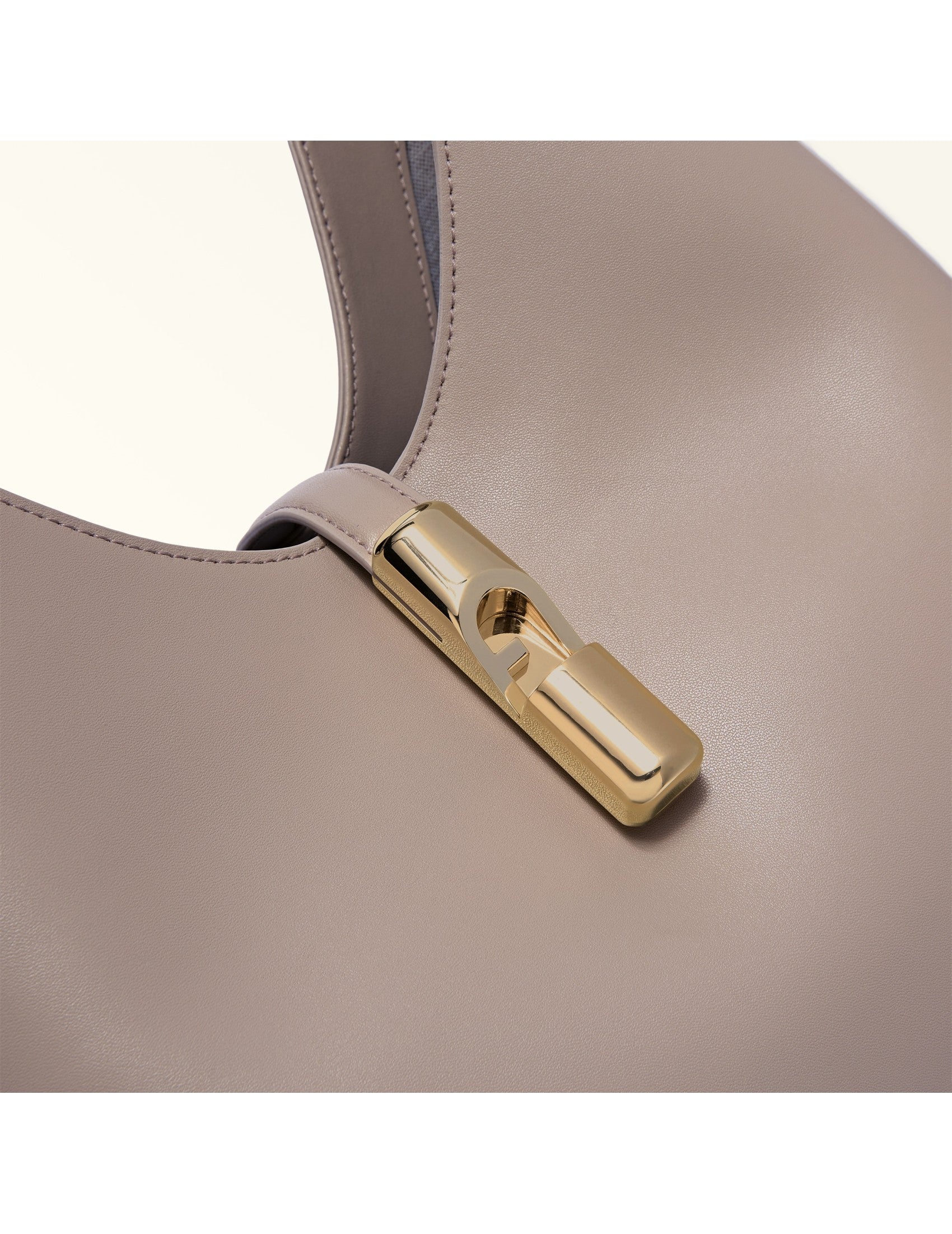 Hobo Bag Goccia M In Leather Color Linen