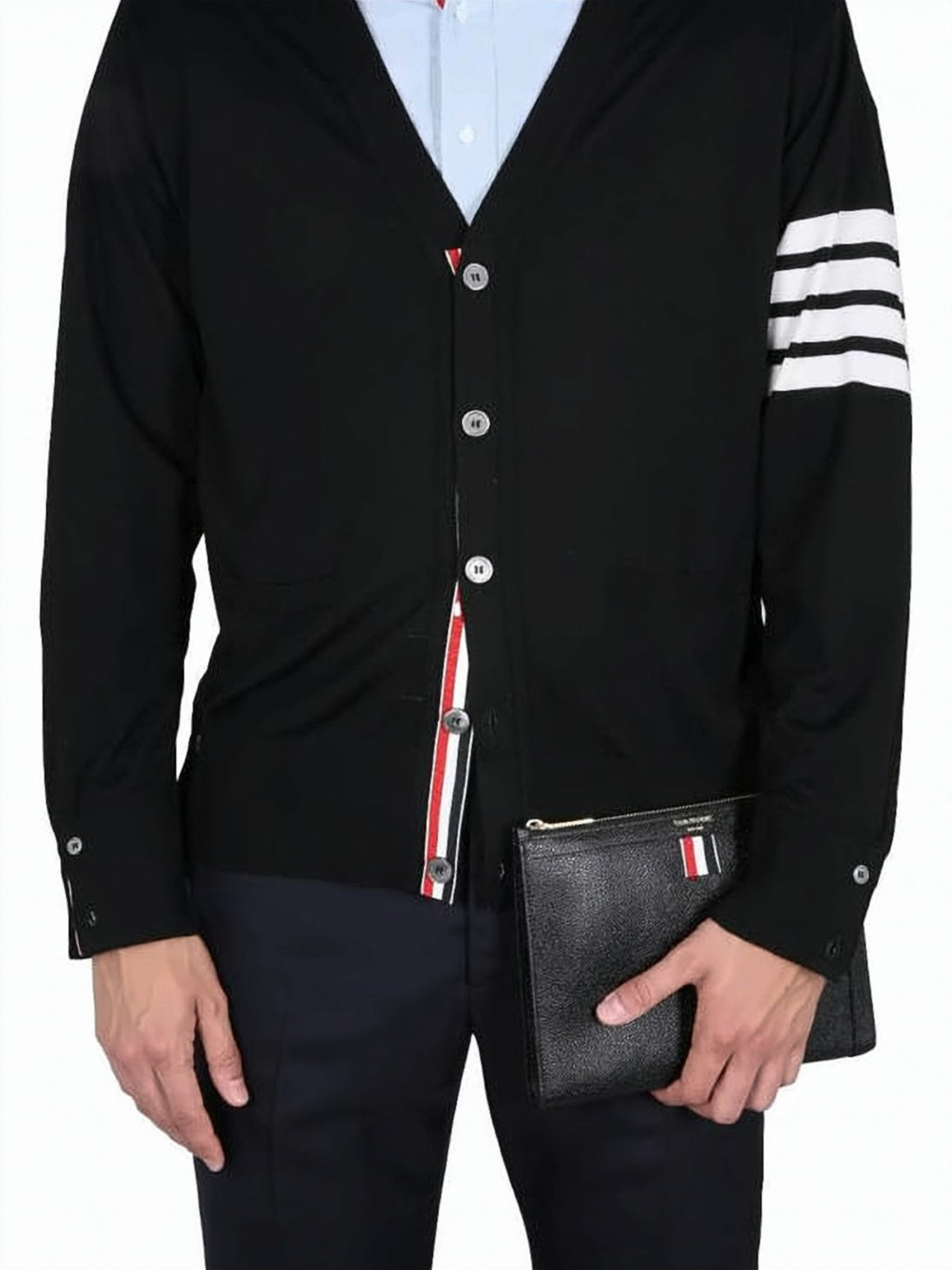 Thom Browne Classic Four-Stripe Virgin Wool Cardigan