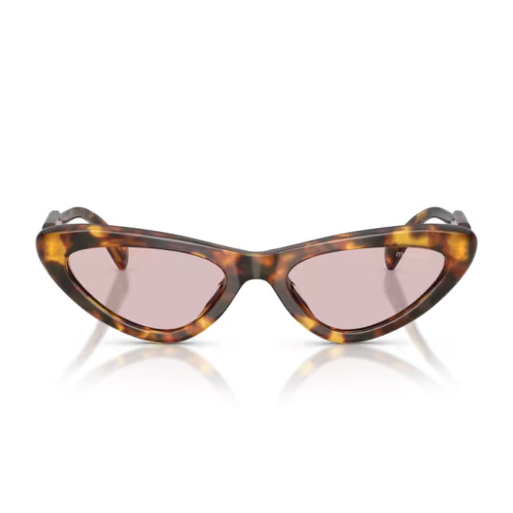 Cat-Eye Sunglasses with Vertical Logo in Honey Havana