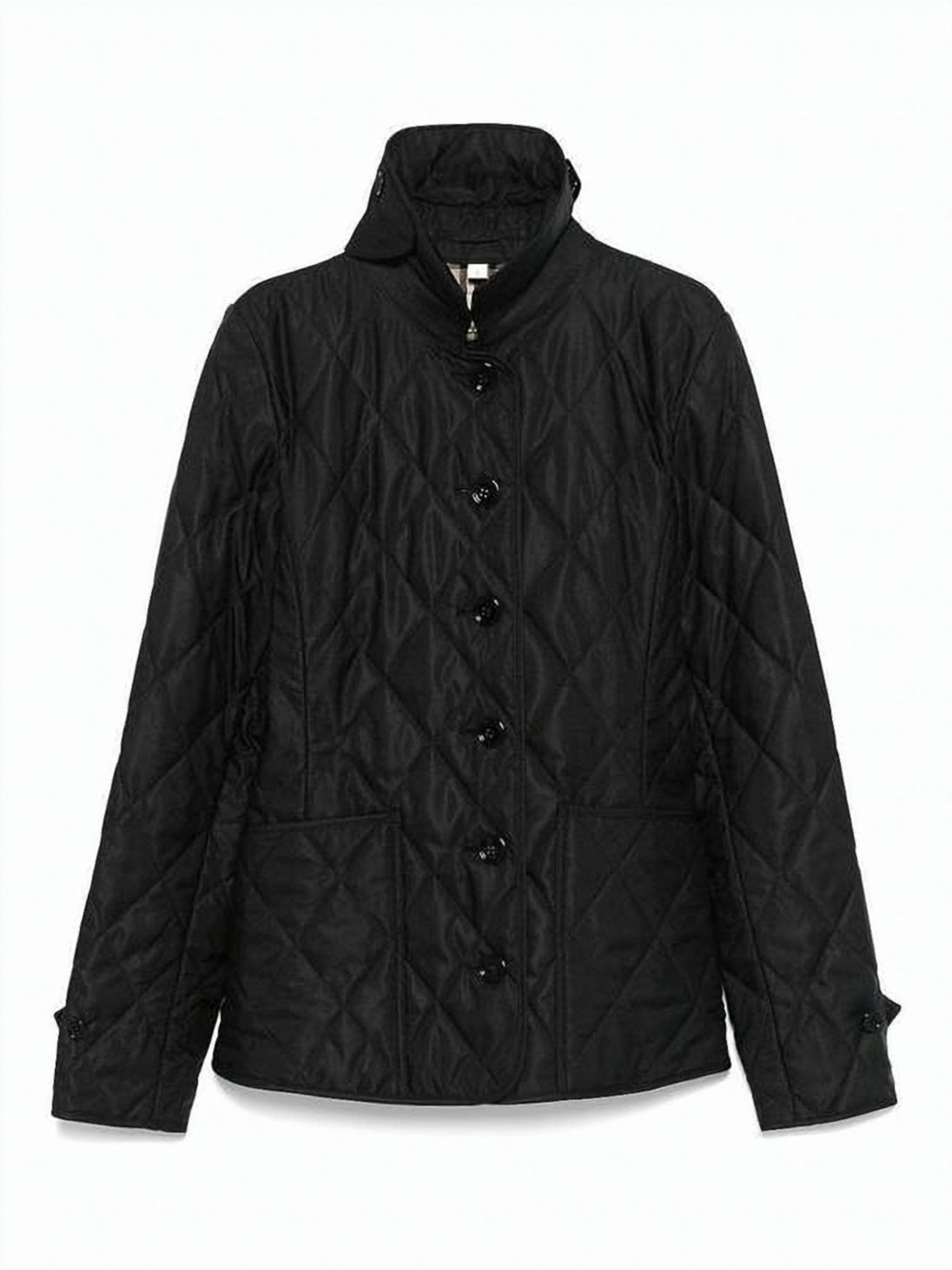 Quilted Casual Jacket with Classic Collar and Adjustable Straps