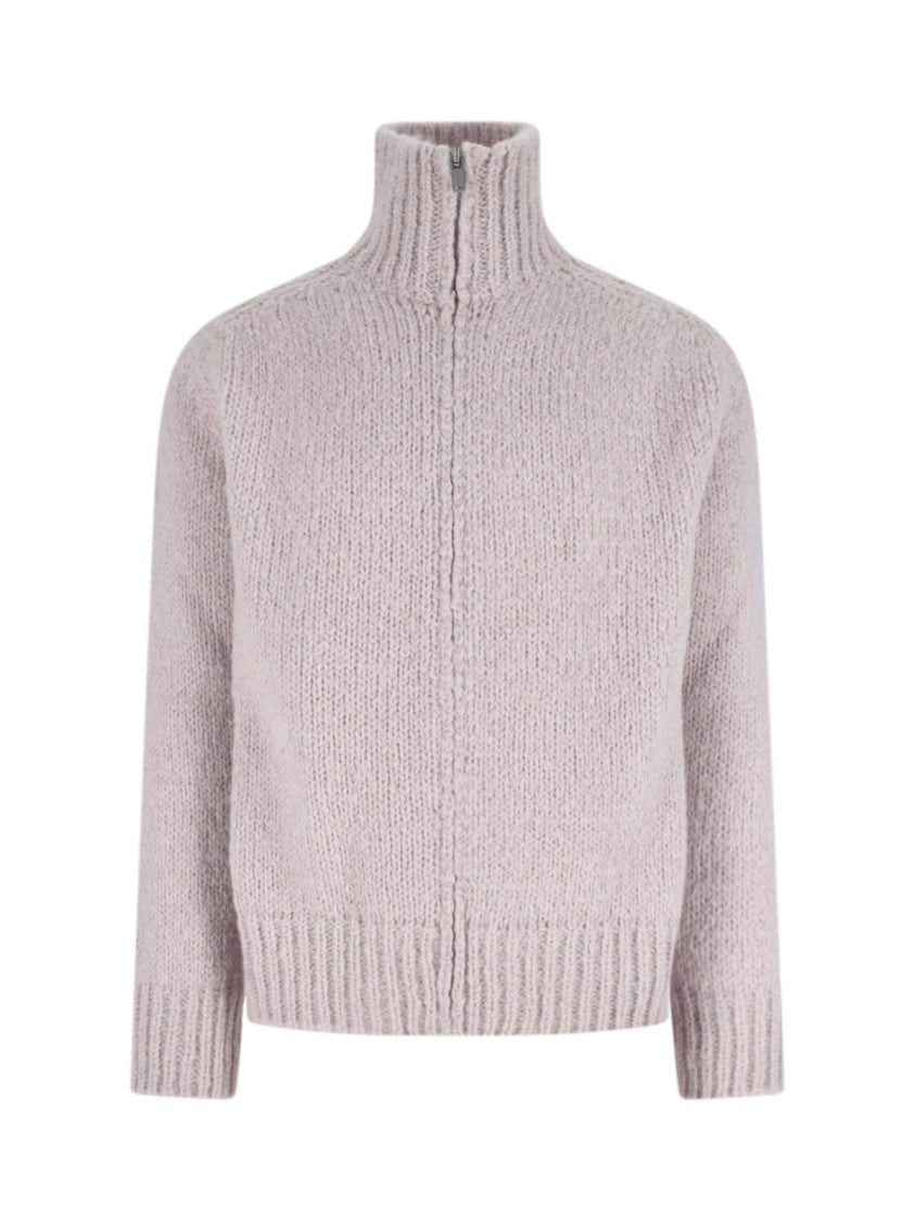 Zip Knit Sweater – Pink