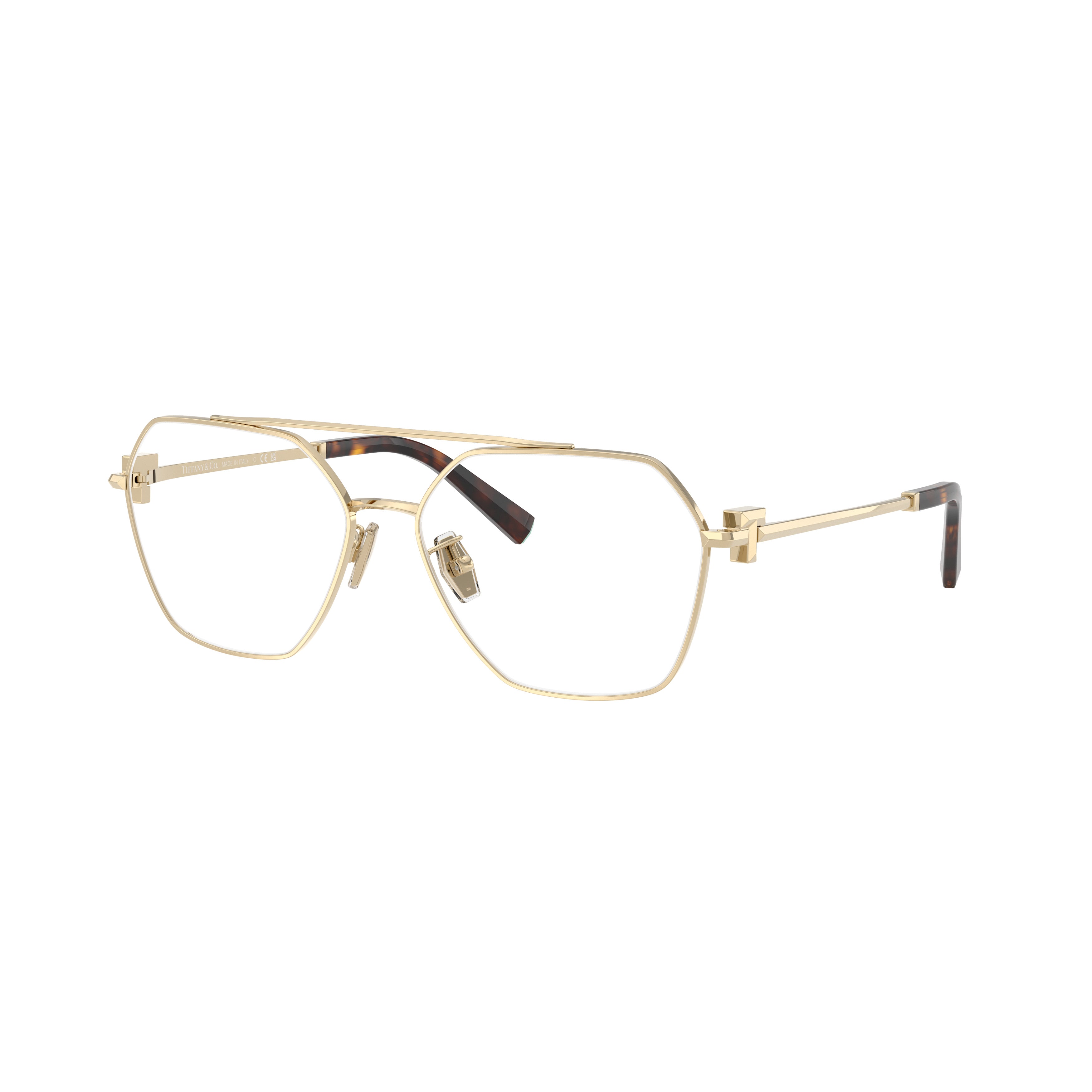 Geometric Metal Sunglasses With Tortoiseshell Tips