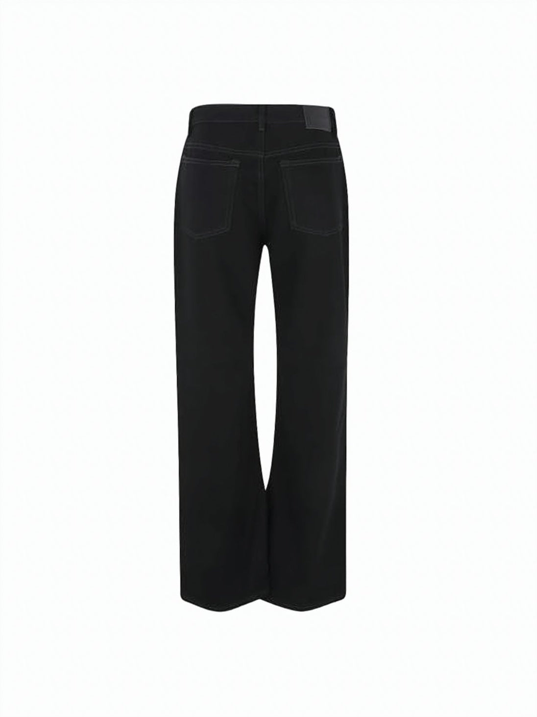 Wide-Leg Denim Pants with High Waist and Five-Pocket Design