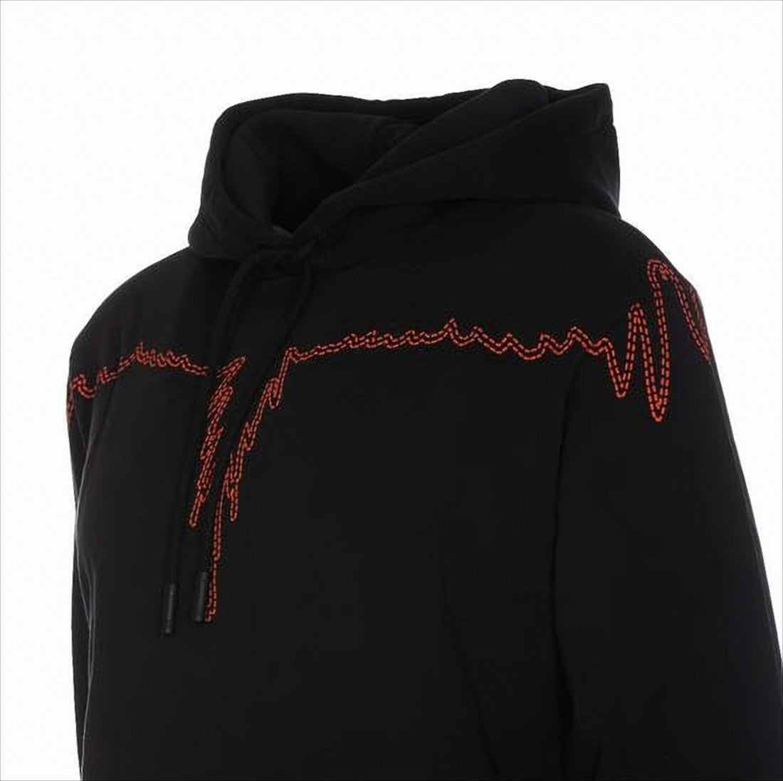Hooded Sweatshirt with Waveform Embroidery