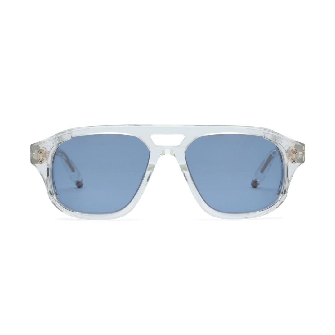 Phoenix Geometric Frame Sunglasses with Blue Tinted Lenses