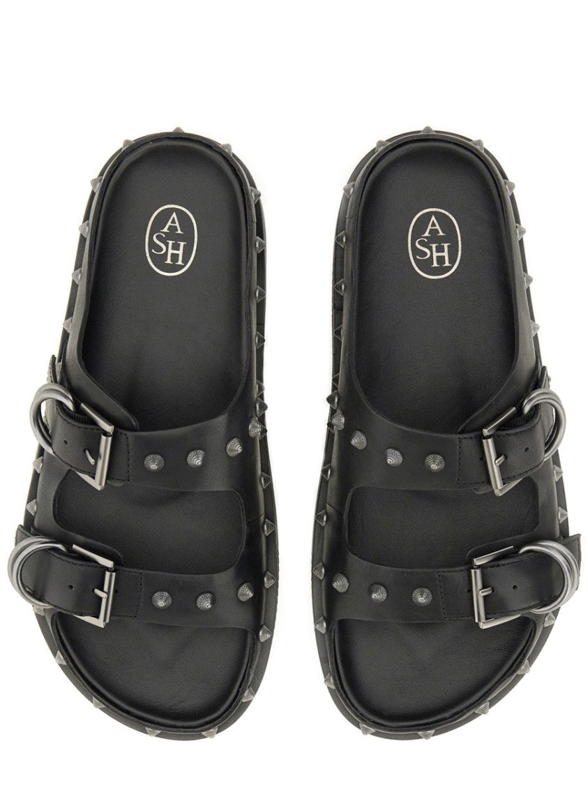 Black Calf Leather "Urus" Sandals