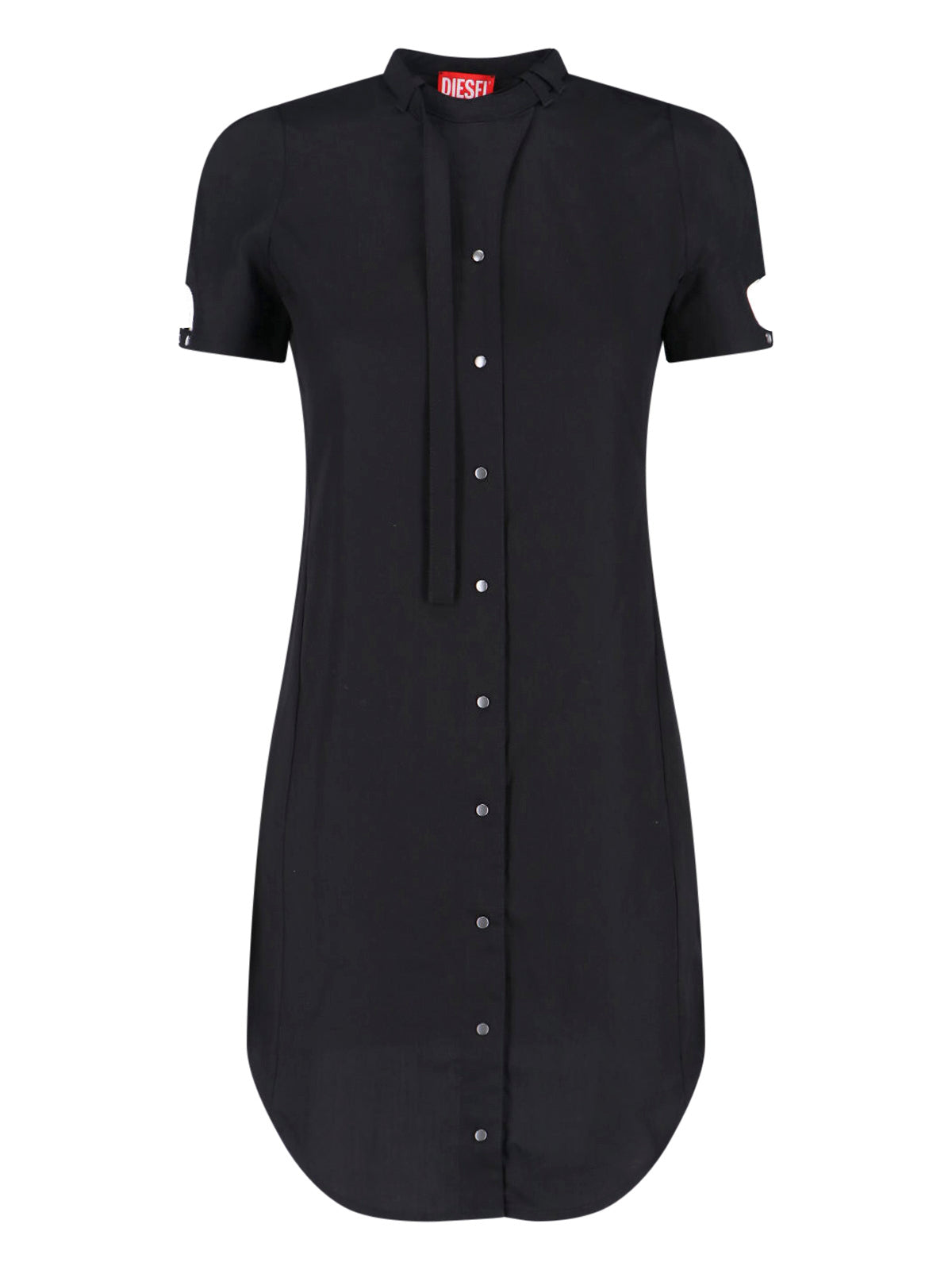 Black Lyocell Midi Shirt Dress
