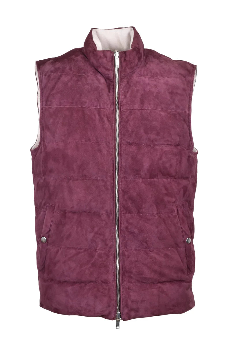 Reversible Suede Vest - Red