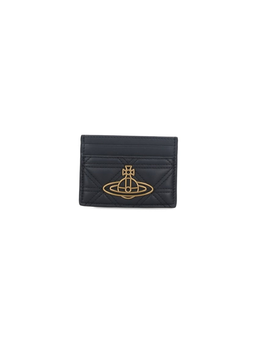Quilted 'Orb' Card Holder – Black
