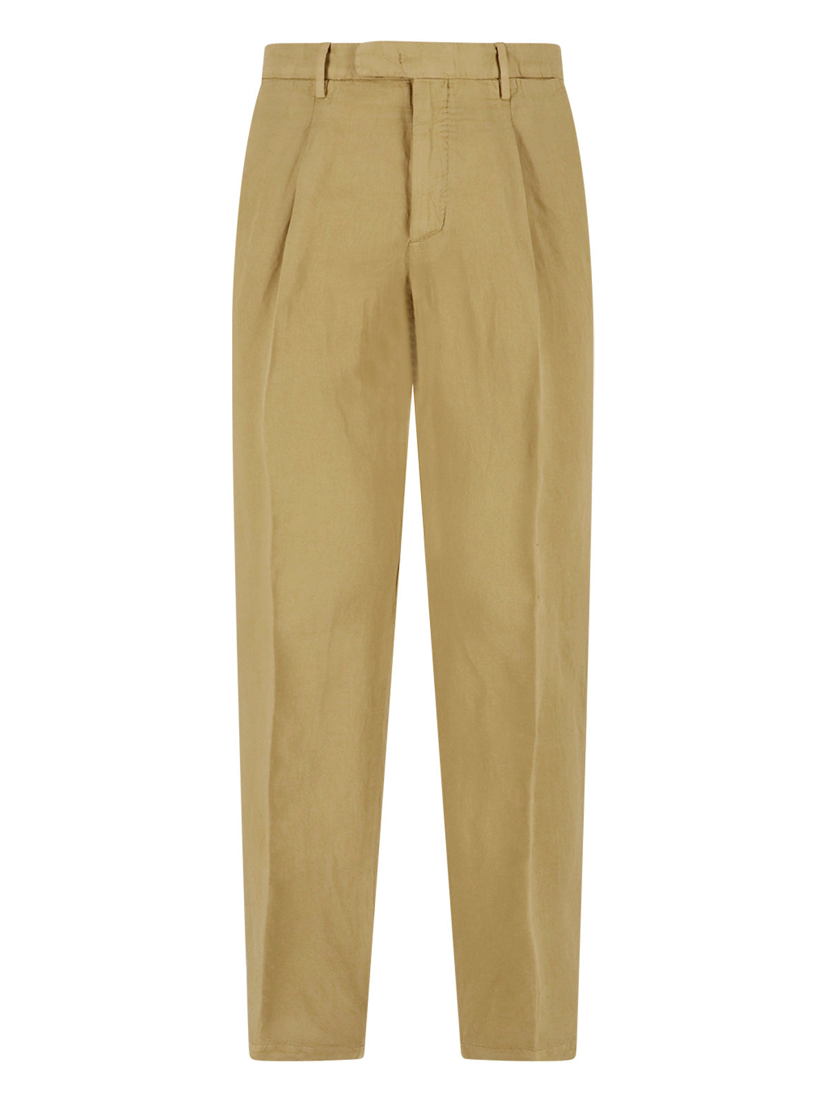 Beige Double-Breasted Cotton Linen Suit