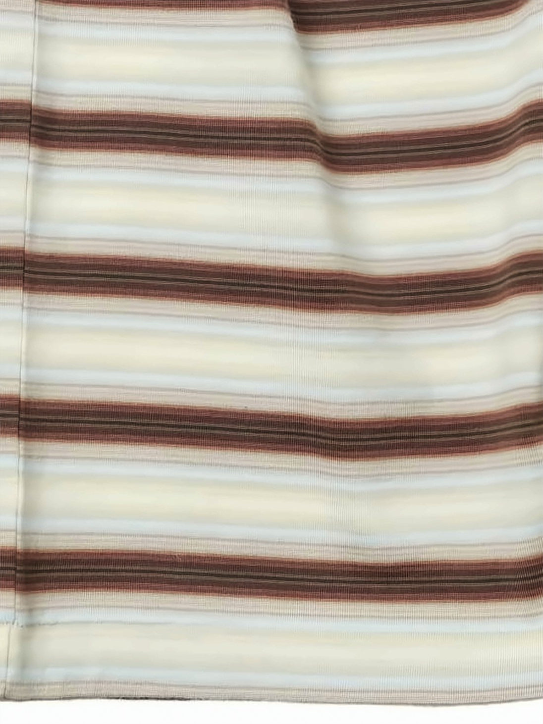 Horizontal Striped Short-Sleeved T-Shirt With Ribbed Collar