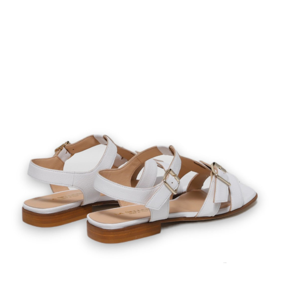 Three-Band Sandal With White Buffalo Buckles