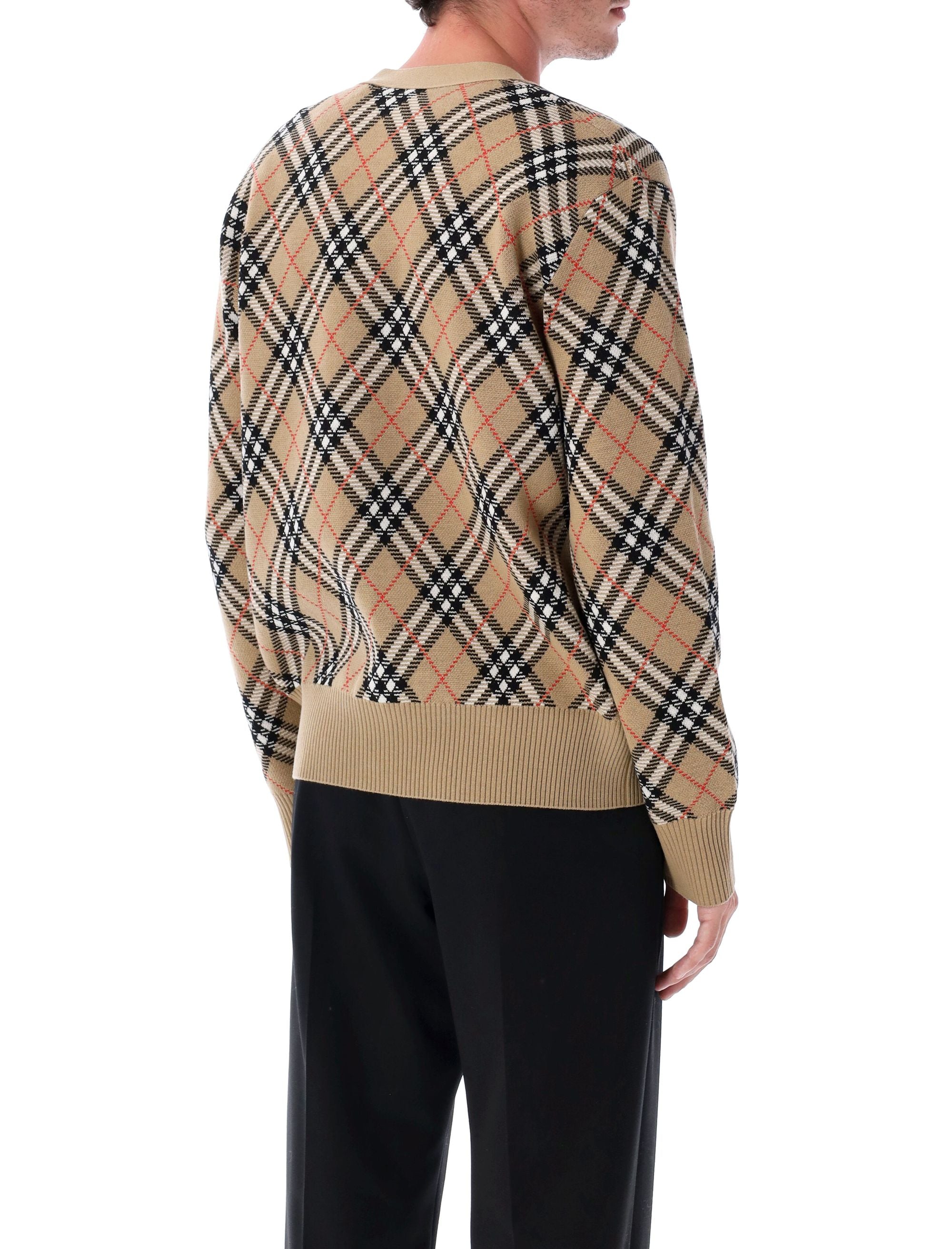 Check Wool Cardigan