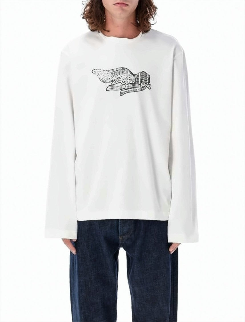 Relaxed Fit Graphic Print Cotton Long-Sleeve Tee