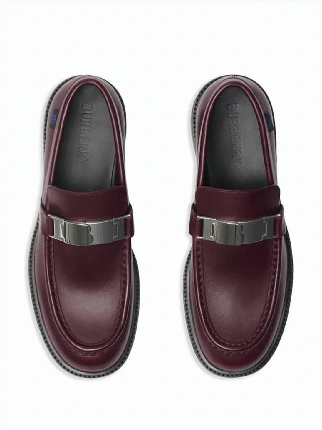 Burgundy Loafers with Polished Leather Finish