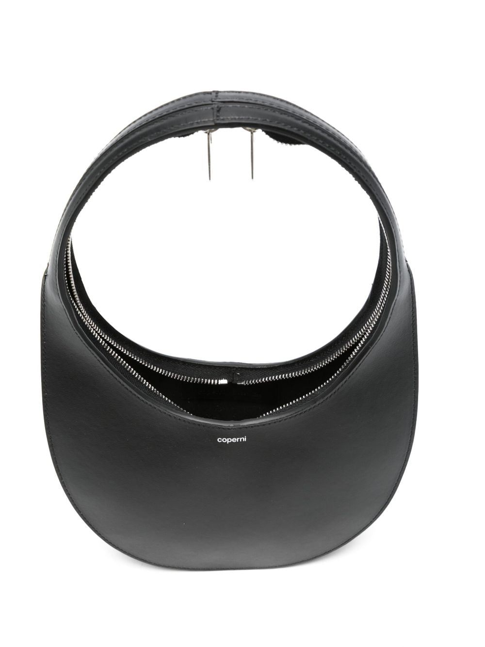 Black Handbag with Top Zip Closure