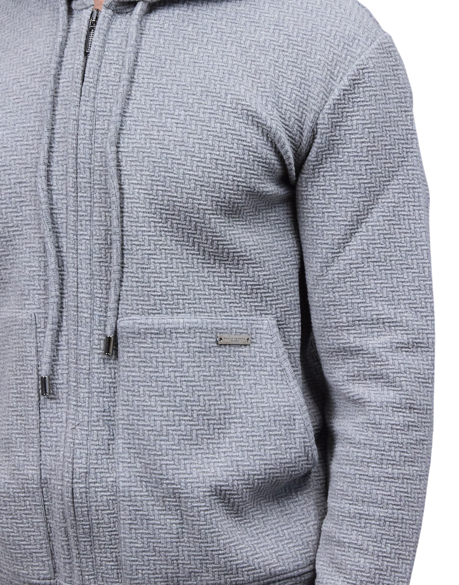 Fine Wool Zip-Up Hoodie