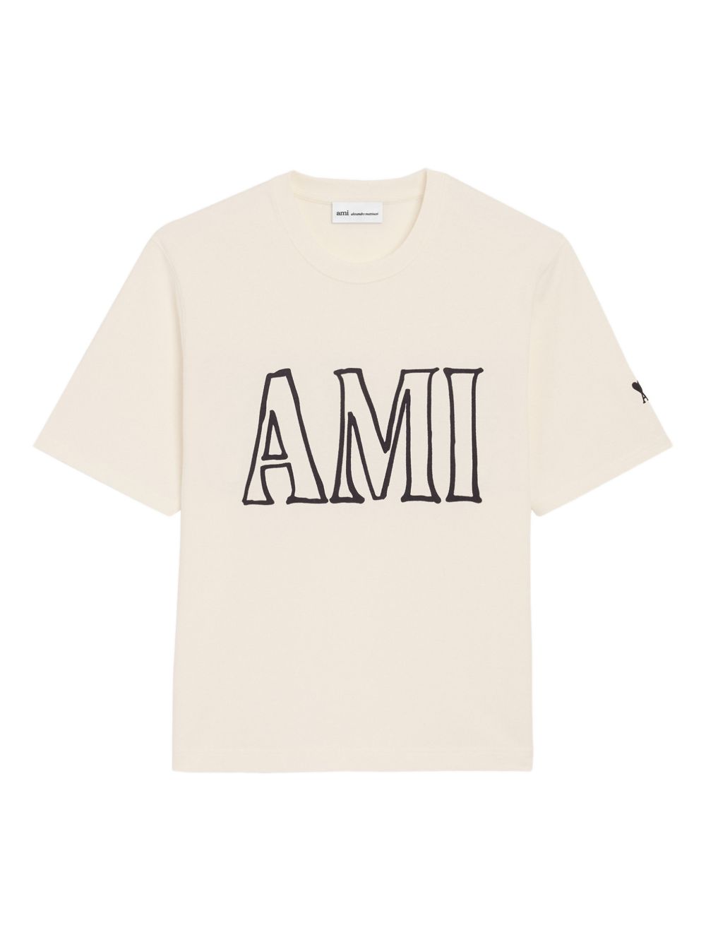Relaxed Fit Cream Graphic T-Shirt With Bold Text