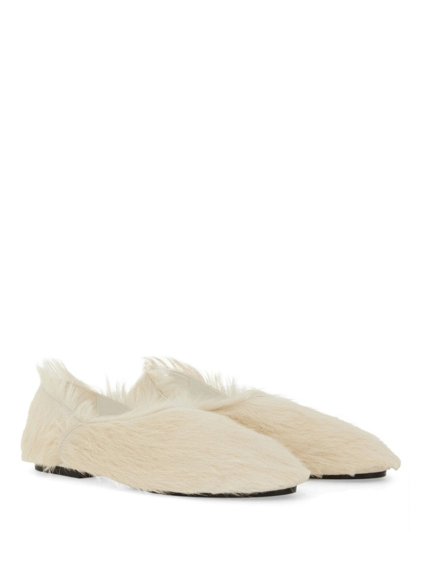 Pointed-Toe Low Calfskin Slipper With Textured Finish