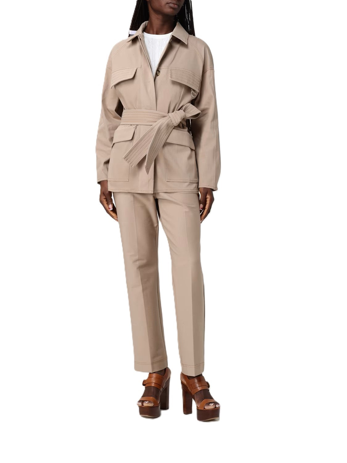 Straight-Leg Pants with Relaxed Fit and Cuffed Hem