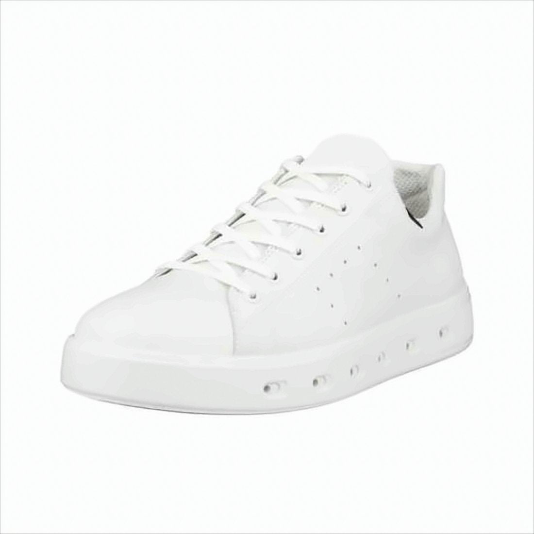 Smooth White Leather Low-Top Sneakers