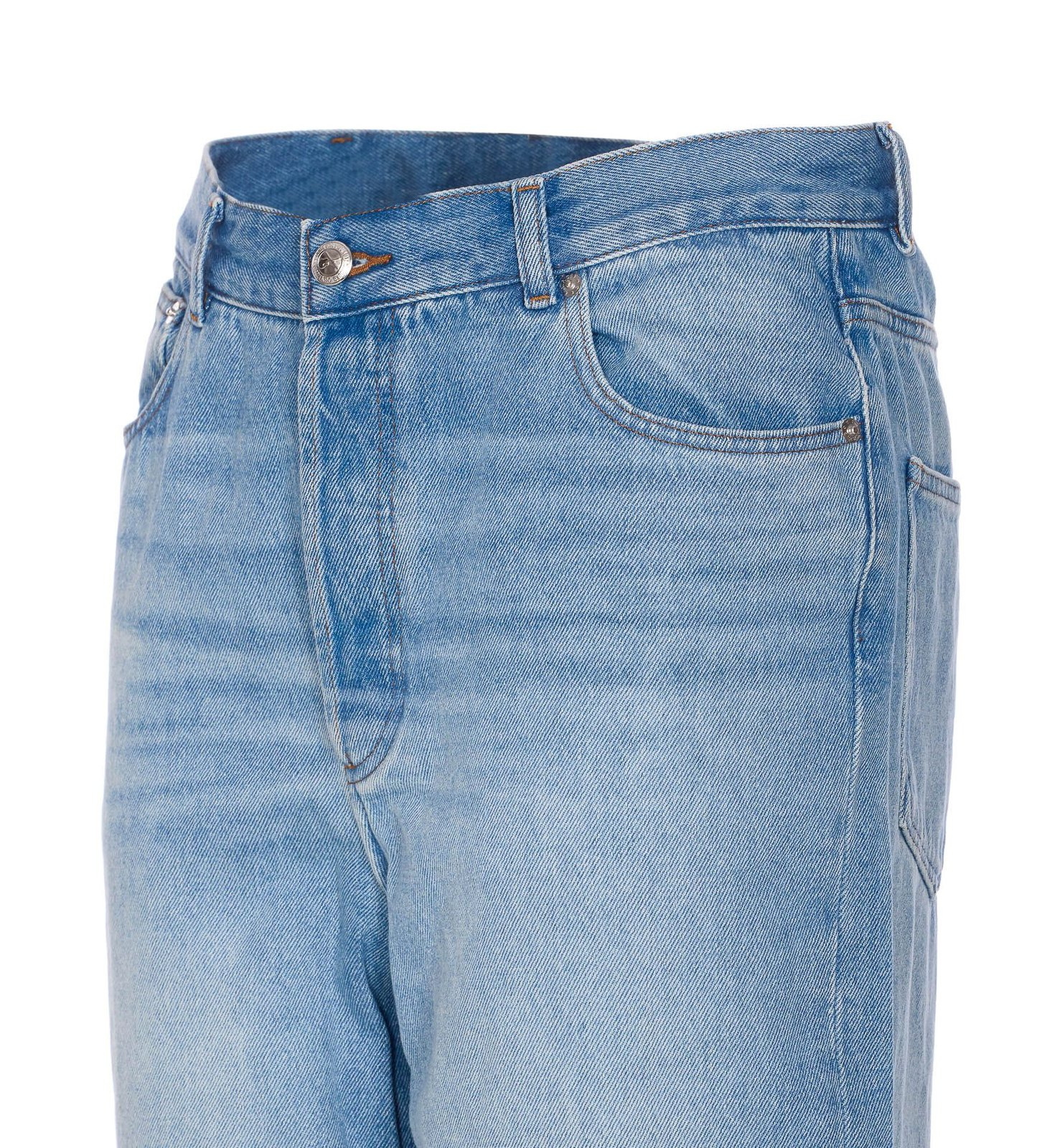 Straight-Leg Denim Pants with Mid-Rise Waist