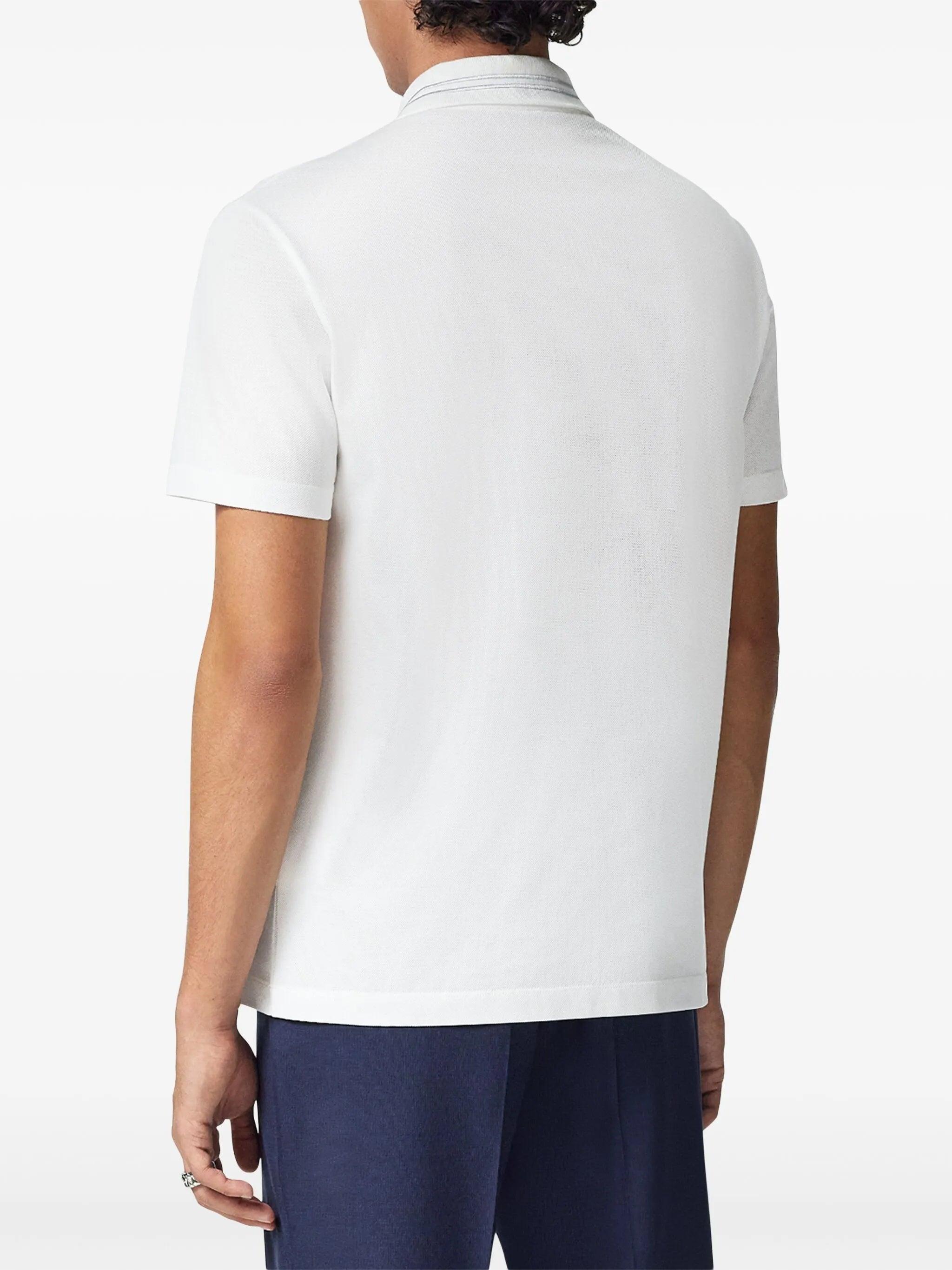 Black Classic Short-Sleeve Double Stripe Polo