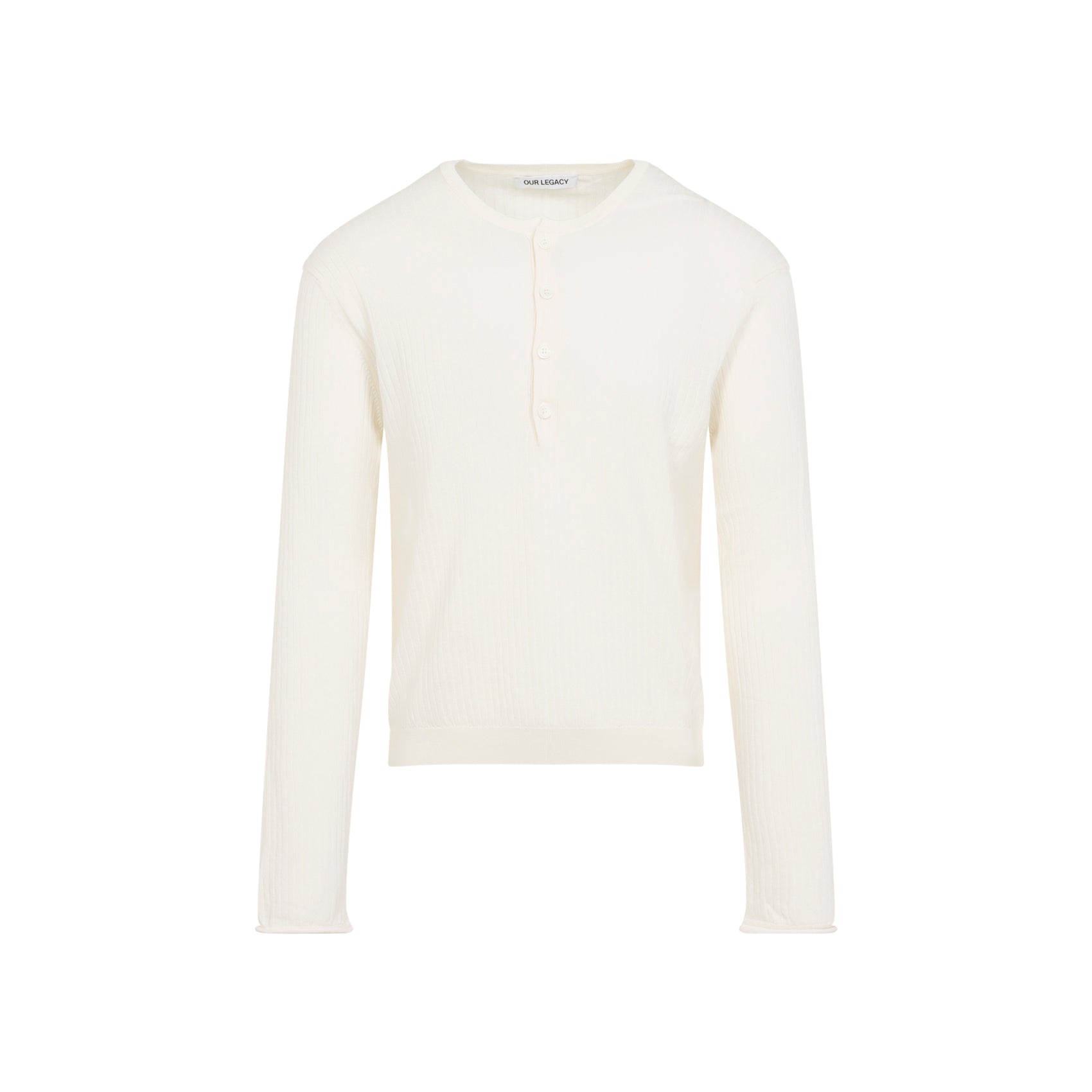 Ribbed Long-Sleeve Cotton Crepe T-Shirt