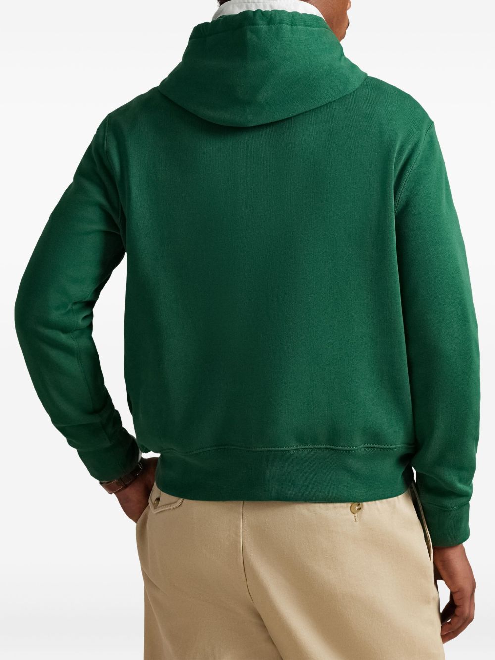 Green Hooded Sweatshirt with Vintage Bear Graphic