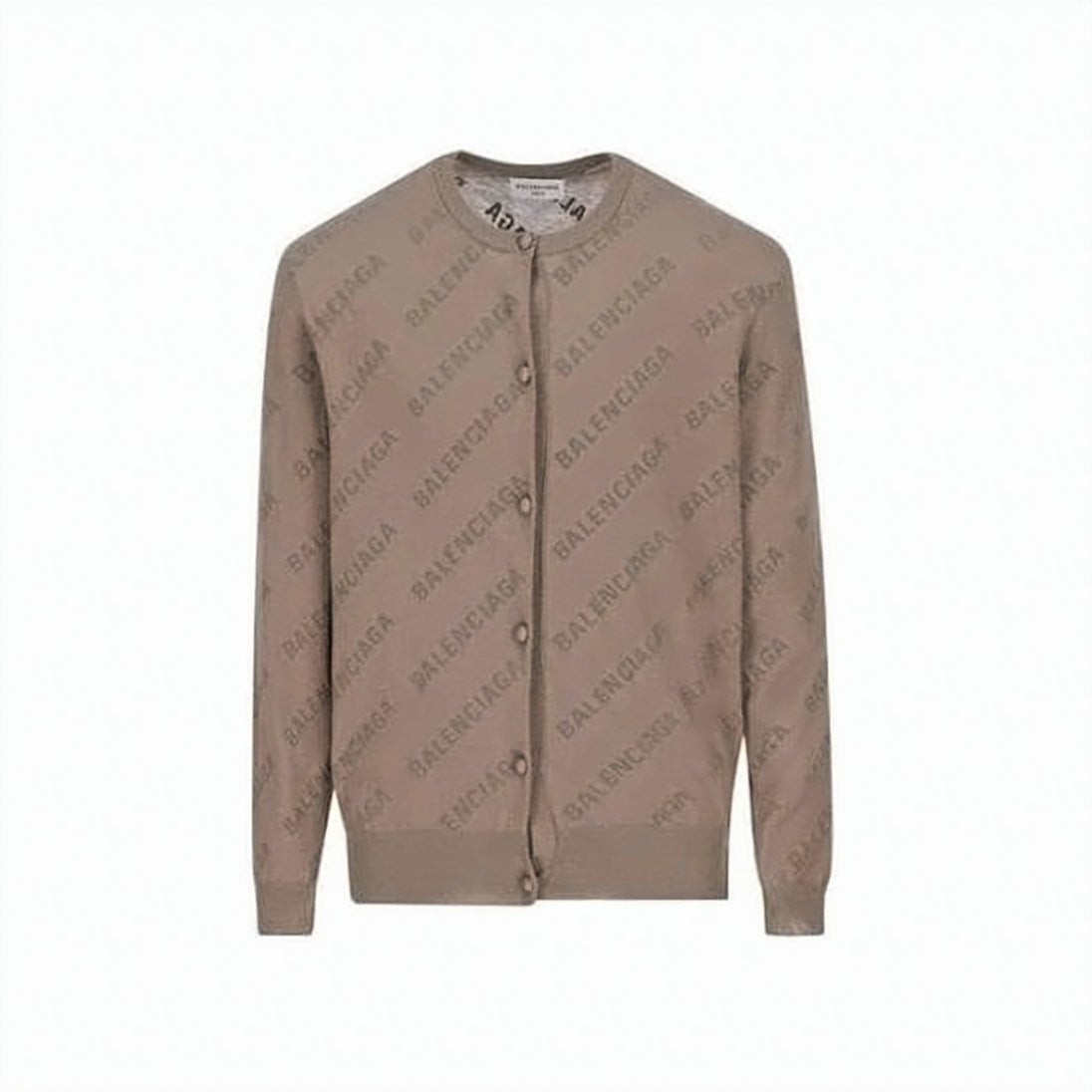 Button-Up Cardigan with All-Over Logo Pattern