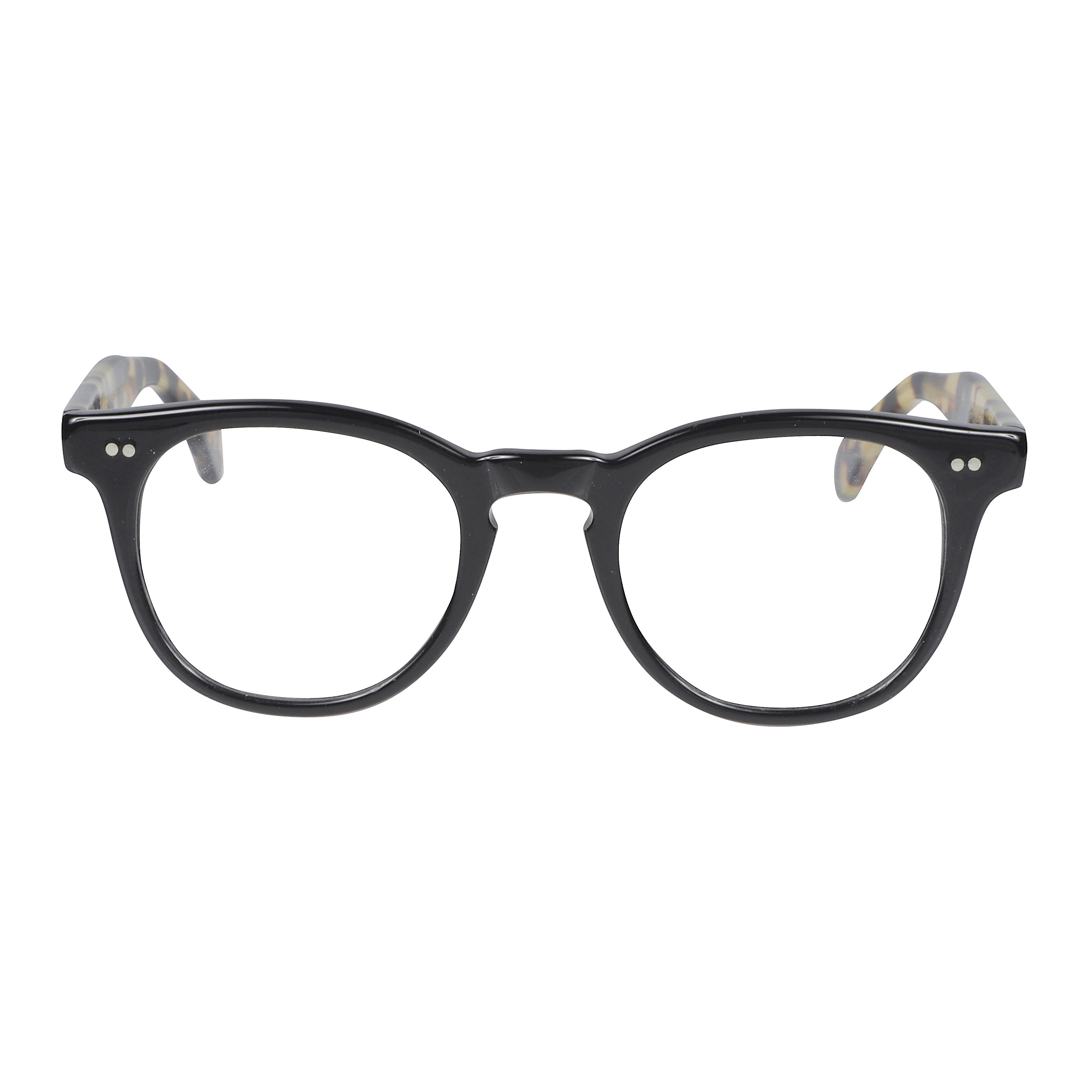 Tuxon Round Frame Eyeglasses with Glossy Black Front