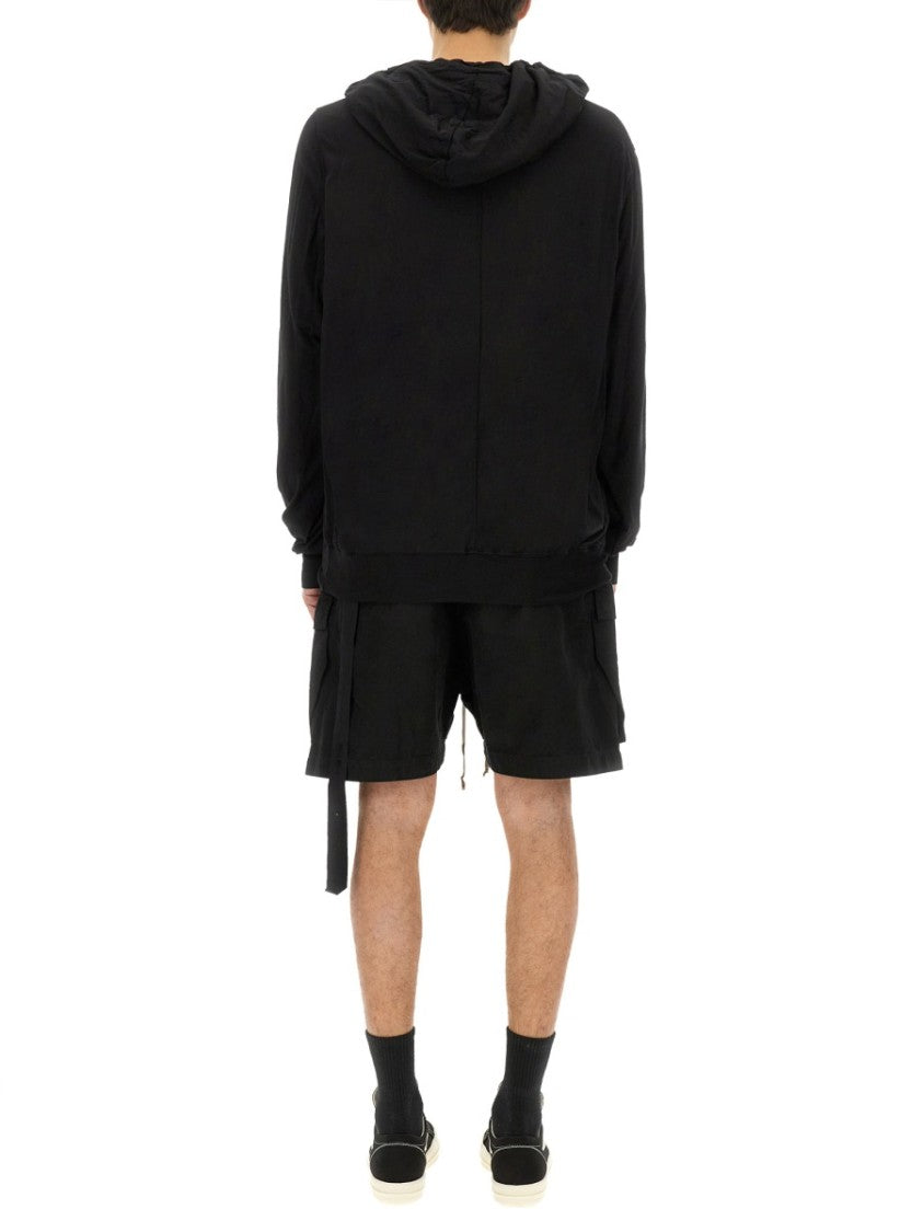 Relaxed Fit Black Hoodie With Drawstring Hood