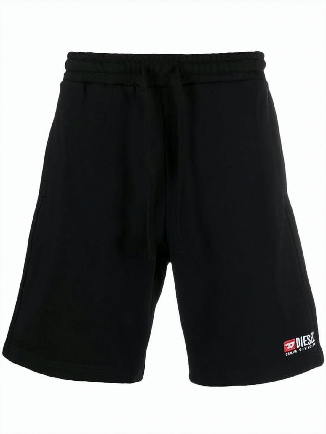 Relaxed Fit Black Cotton Shorts