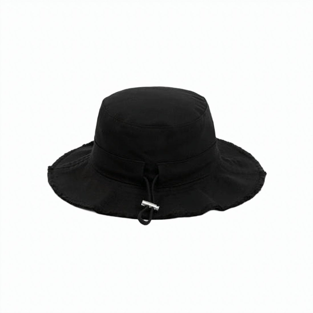 Cotton Bucket Hat with Frayed Brim