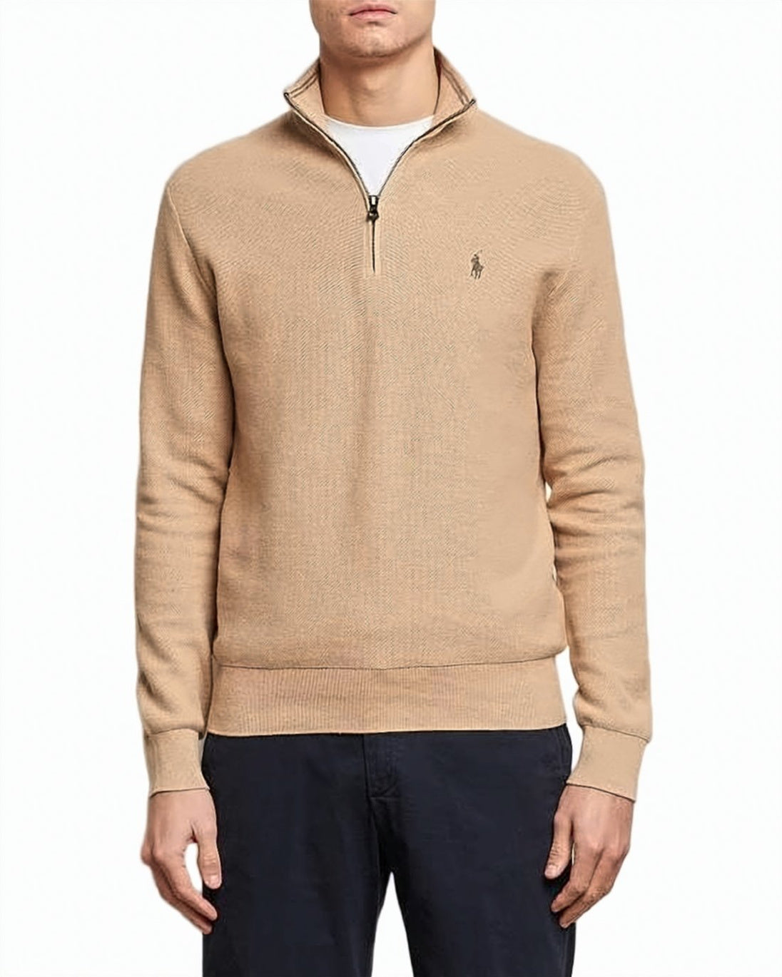 Half-Zip Ribbed Collar Sweater