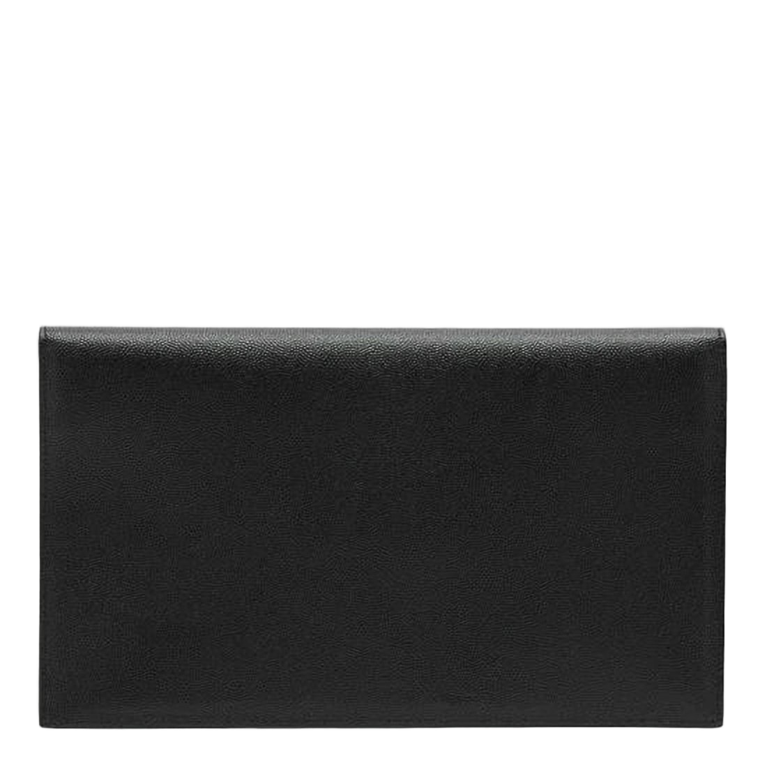 Textured Calfskin Clutch with Gold-tone YSL Logo